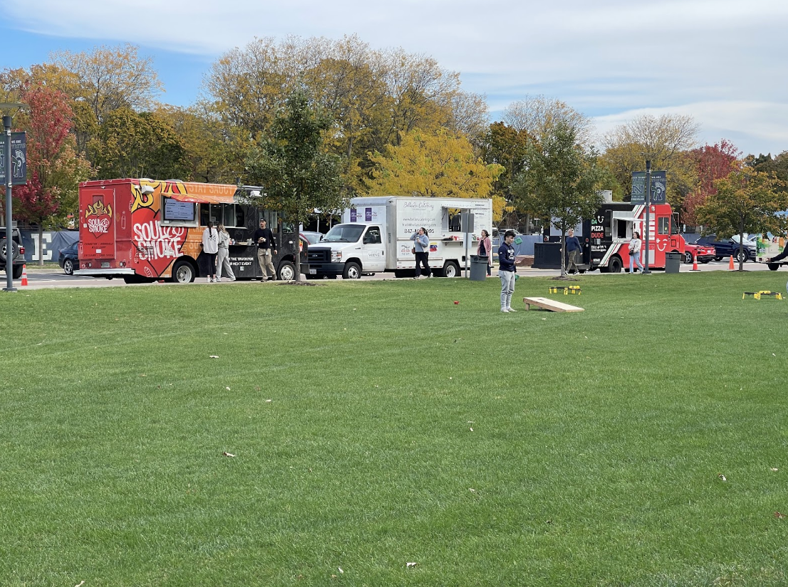 Food trucks out on Trevian Way around late period 3 and early period 4A on Oct. 23